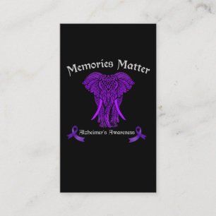 Alzheimers Awareness Support Memories Elephant Business Card