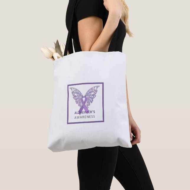 Alzheimer's Awareness two-sided tote Bag (Close Up)