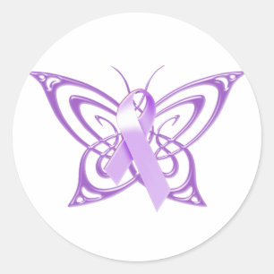 Alzheimer's Butterfly Classic Round Sticker