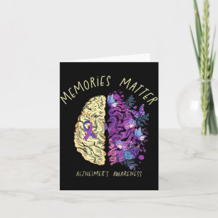 Alzheimers Dementia Awareness Support Brain Card