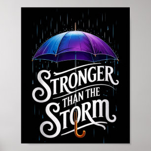 Alzheimers Dementia Umbrella Purple Stronger Than Poster