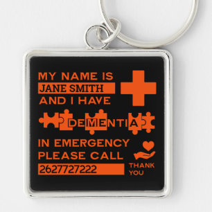 Alzheimer's Disease Alert Key Ring