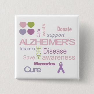 Alzheimer's Disease Awareness 15 Cm Square Badge