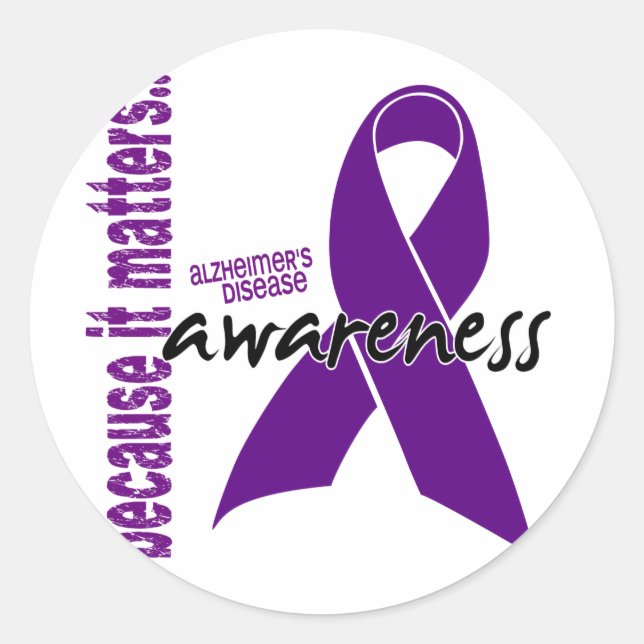 Alzheimers Disease Awareness Classic Round Sticker (Front)