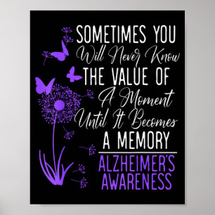 Alzheimers Disease Awareness Dementia Wear Purple Poster