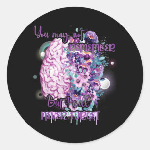 Alzheimers Disease Awareness Forget Brain Mental Classic Round Sticker
