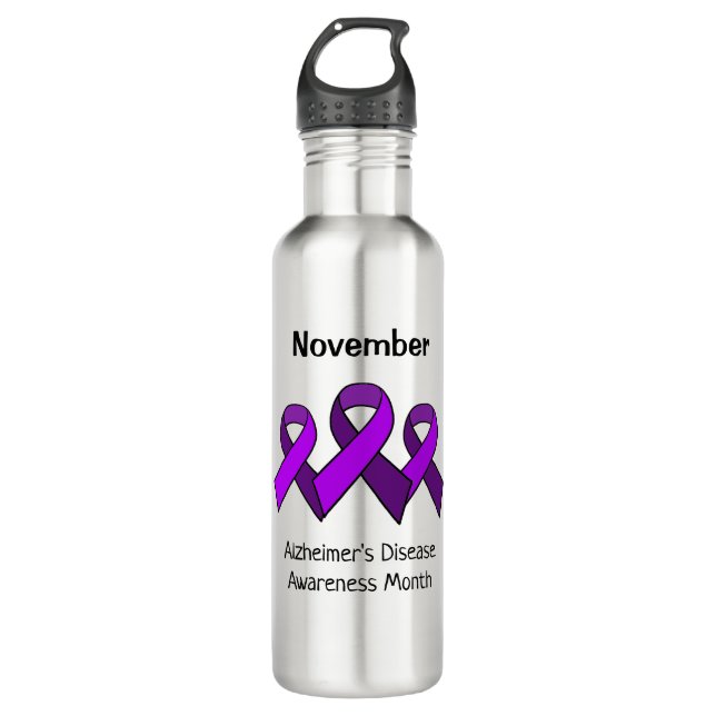  Alzheimer's Disease  Awareness Month - November   710 Ml Water Bottle (Front)