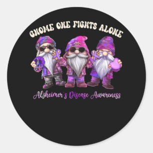 Alzheimers Disease Awareness Month Purple Ribbon G Classic Round Sticker