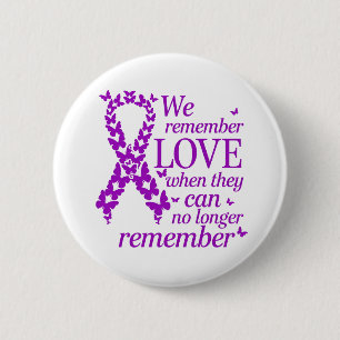 Alzheimer's Disease Awareness Purple Ribbon 6 Cm Round Badge