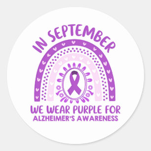 Alzheimer's Disease Awareness Purple Ribbon Classic Round Sticker