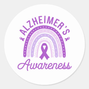 Alzheimer's Disease Awareness Purple Ribbon Classic Round Sticker