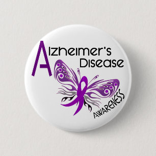 Alzheimer's Disease BUTTERFLY 3 Awareness 6 Cm Round Badge