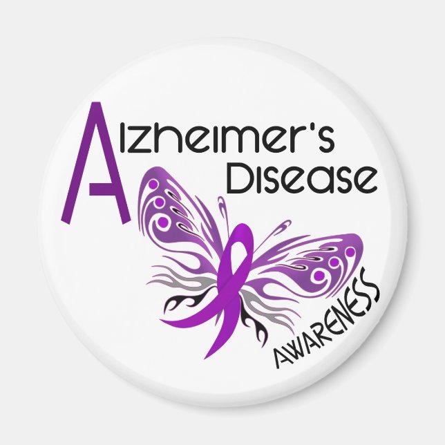 Alzheimer's Disease BUTTERFLY 3 Awareness Magnet (Front)