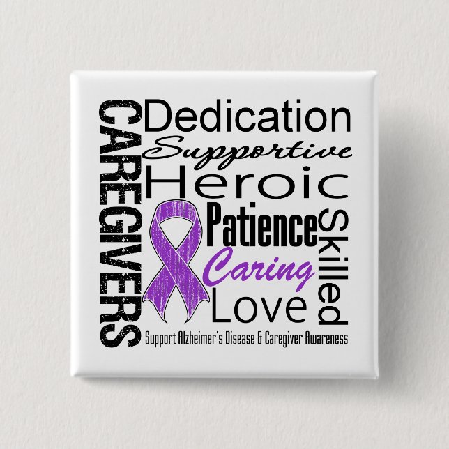 Alzheimers Disease Caregivers Collage 15 Cm Square Badge (Front)