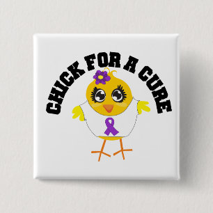 Alzheimers Disease Chick For A Cure 15 Cm Square Badge