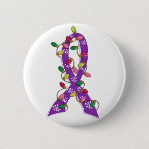 Alzheimer's Disease Christmas Lights Ribbon 6 Cm Round Badge