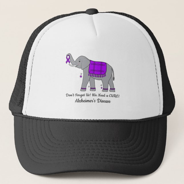 Alzheimer's Disease Elephant of Awareness and Hope Trucker Hat (Front)