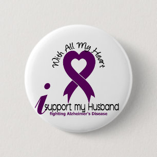 Alzheimers Disease I Support My Husband 6 Cm Round Badge