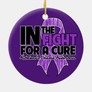 Alzheimers Disease In The Fight For a Cure Ceramic Tree Decoration