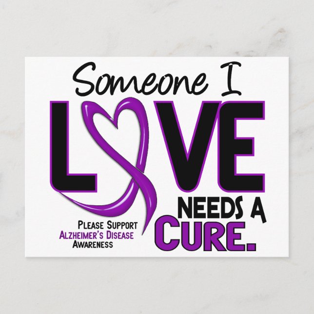 Alzheimer's Disease NEEDS A CURE 2 Postcard (Front)