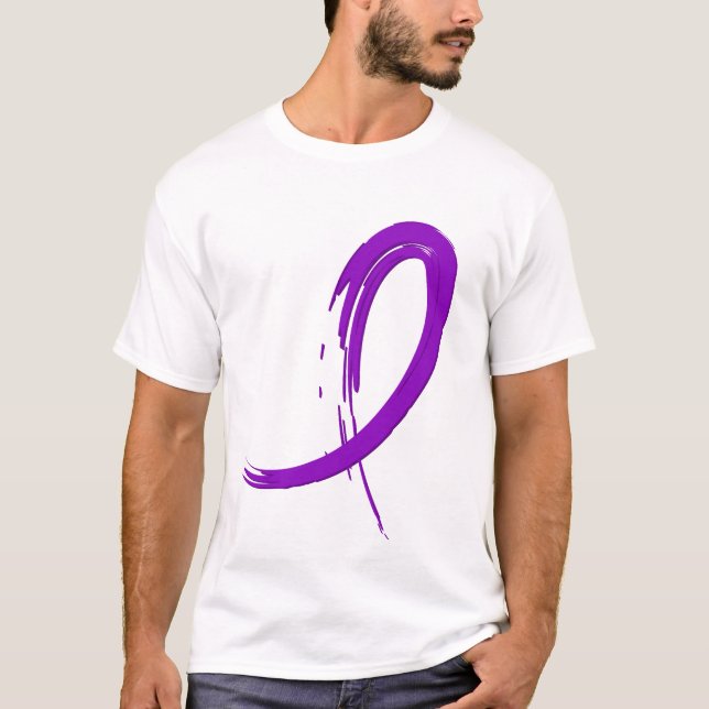 Alzheimer's Disease Purple Ribbon A4 T-Shirt (Front)