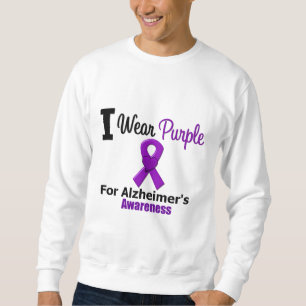 Alzheimer's Disease Purple Ribbon Awareness Sweatshirt