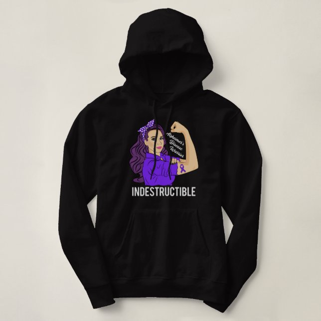 Alzheimers Disease Warrior Indestructible Awarenes Hoodie (Design Front)