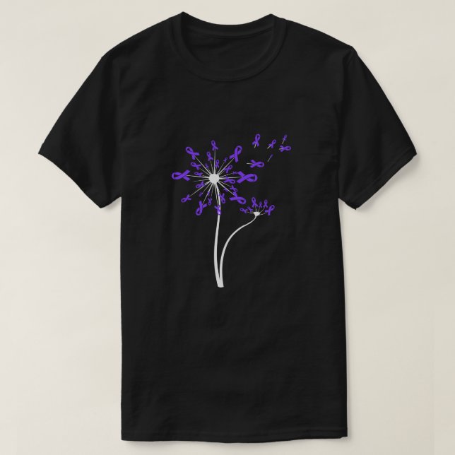Alzheimer's Lupus Epilepsy Awareness Dandelion Pur T-Shirt (Design Front)