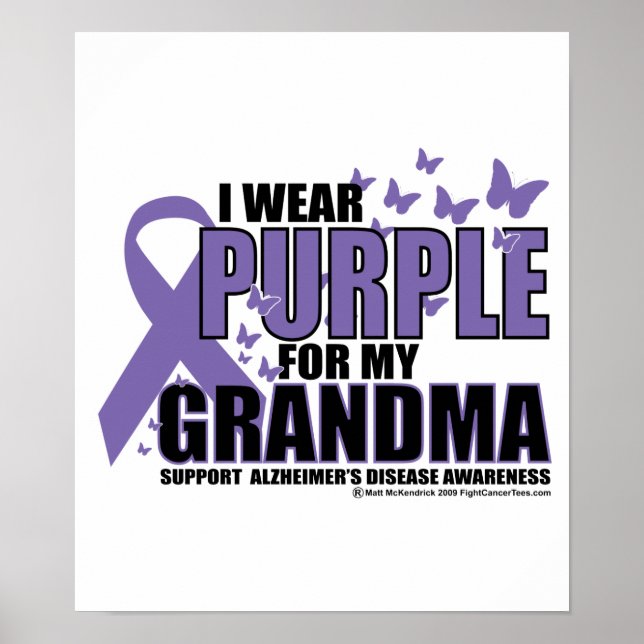 Alzheimers Purple For GRANDMA Poster (Front)