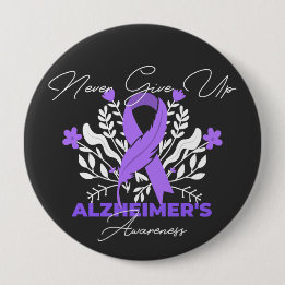 Alzheimer's Ribbon Fight Dementia Awareness 10 Cm Round Badge