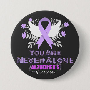Alzheimer's Ribbon Fight Dementia Awareness 7.5 Cm Round Badge