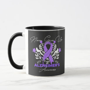 Alzheimer's Ribbon Fight Dementia Awareness Mug
