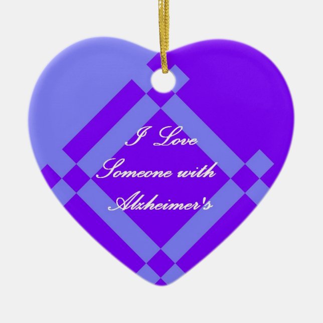 Alzheimer's Scandinavian Heart Ornament (Front)