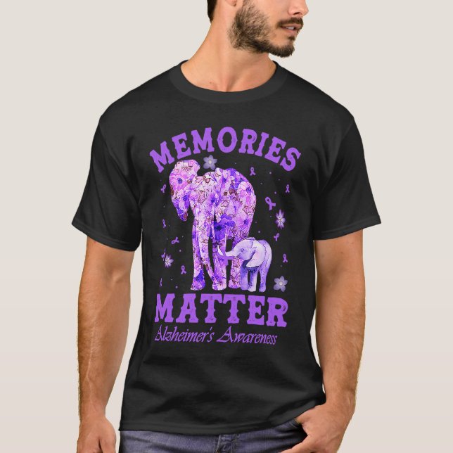 Alzheimeru2019s Awareness Memories Matter Purple E T-Shirt (Front)