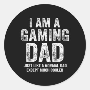 Am A Gaming Dad Video Gamer Daddy Gifts Video Game Classic Round Sticker