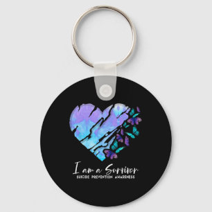Am A Survivor Suicide Prevention Awareness Heart B Key Ring