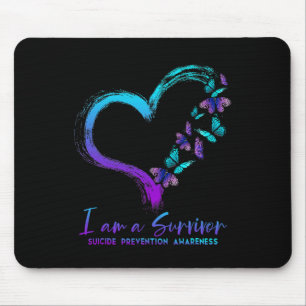 Am A Survivor Suicide Prevention Awareness Heart B Mouse Mat