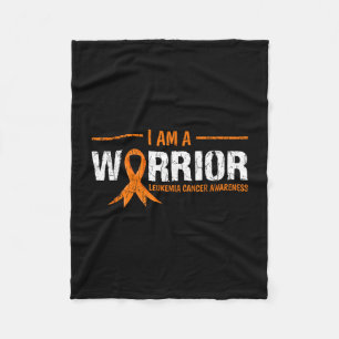 Am a warrior leukaemia awareness happy ribbon fleece blanket