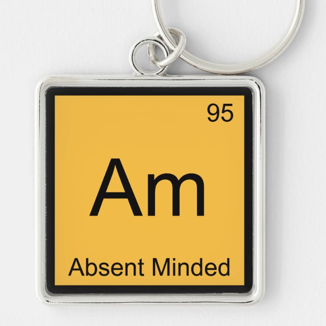 Am - Absent Minded Chemistry Element Symbol Tee Key Ring (Front)