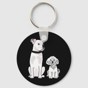 AM - Bishon Frise and American Bulldog Keychain