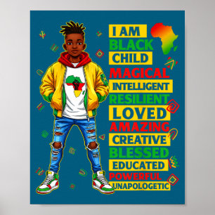 Am black child history month african american boys poster