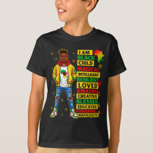 Am black child history month african american boys T-Shirt