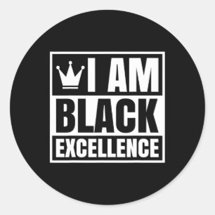 Am Black Excellence Black History African Men Wome Classic Round Sticker