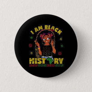 Am Black History Month For Kids Girls Afro America 6 Cm Round Badge
