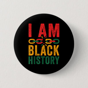 Am black history month pan african 90s retro style 6 cm round badge