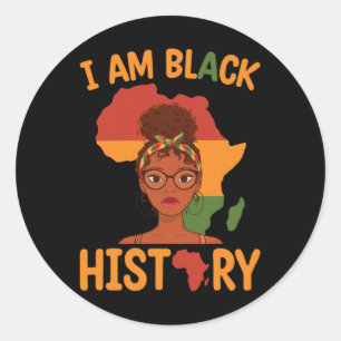 Am Black History Mother's Day Juneteenth Independe Classic Round Sticker