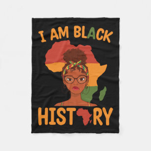 Am Black History Mother's Day Juneteenth Independe Fleece Blanket