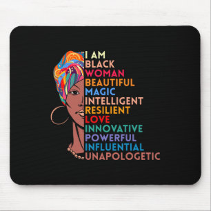 Am Black Woman African American Gift Black History Mouse Mat