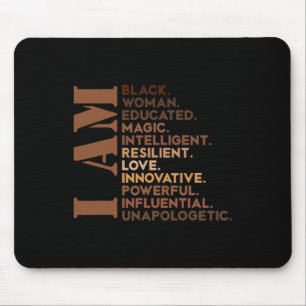 Am Black Woman Educated Melanin Black History Mont Mouse Mat