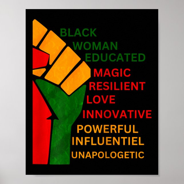 Am Black Woman Unapologetically Black History Mont Poster (Front)